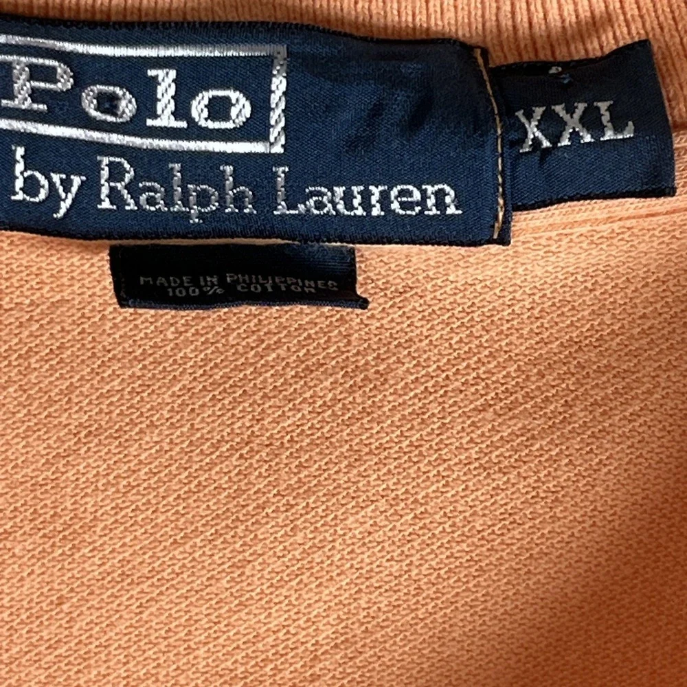 POLO RALPH LAUREN MENS S/S Orange COTTON POLO SHIRT 2XL‎ Blue Pony